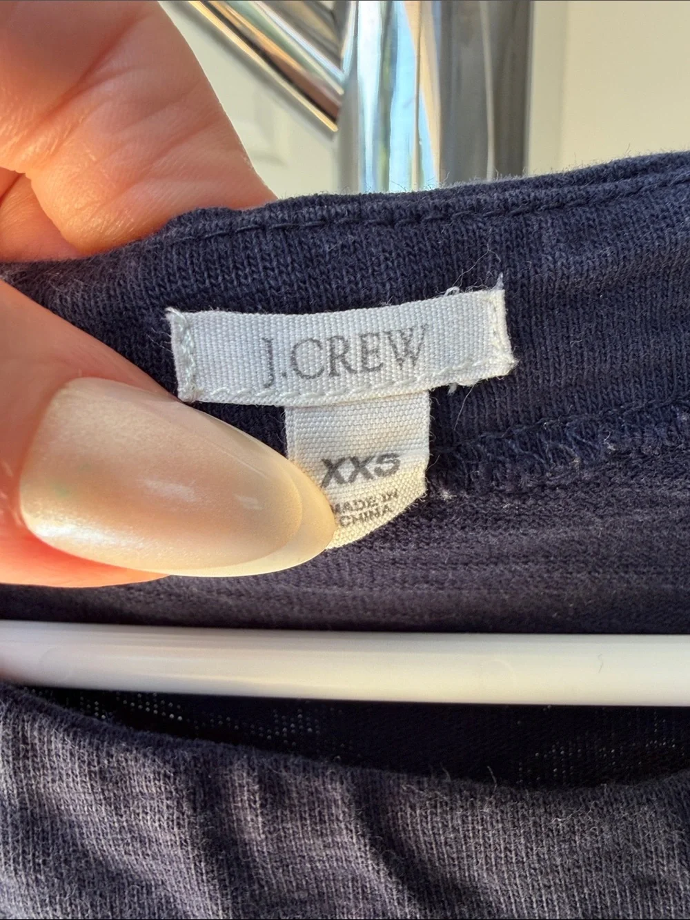 J. Crew Navy Cotton Rope Tie-Waist Tunic, Size XXS.